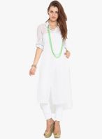 Hope and Luck White Solid Asymmetric Dress