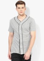 Incult Grey Solid Henley T-Shirts