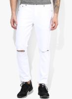 Incult White Mid Rise Skinny Fit Jeans