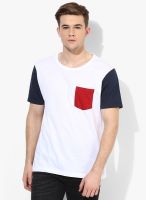 Incult White Solid Round Neck T-Shirts