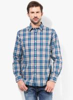 Izod Beige Checks Slim Fit Casual Shirt