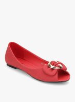 J Collection Red Bow Peep Toes