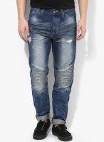 Jack & Jones Blue Mid Rise Anti Fit Slim Fit Jeans (Erik)