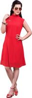 Jiya Party Self Design Women's Kurti(Red)