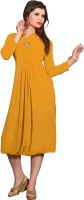 Khushali Party, Festive Self Design, Embellished Women's Kurti(Yellow)