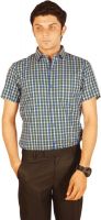 Kriss Men's Checkered Casual Blue, Yellow Shirt