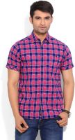Lee Men's Checkered Casual Blue, Pink Shirt