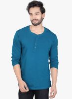 Lucfashion Green Solid Henley T-Shirt