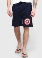 Marvel Printed Navy Blue Shorts