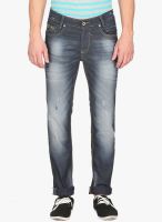 Mufti Grey Mid Rise Narrow Fit Jeans