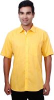 Nanya Men's Solid Casual Yellow Shirt