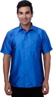 Nanya Men's Solid Casual Blue Shirt