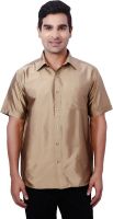 Nanya Men's Solid Casual Beige Shirt