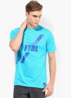 Nike As Academy Gpx Ss Poly I Blue Football Round Neck T-Shirt