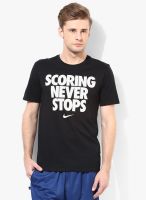 Nike As Scoring Never Stops Black Round Neck T-Shirt