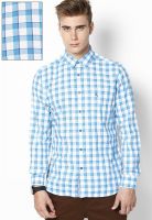 Parx Blue Casual Shirt (Slim Fit)