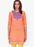 Pehraan Orange Kurta