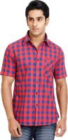 Philip Carlton Men's Checkered Casual Red Shirt