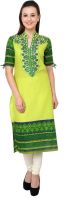 Prakhya Embroidered Women's Straight Kurta(Green)