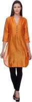 Preeti Tomar Design Studio Solid Women's Straight Kurta(Orange)