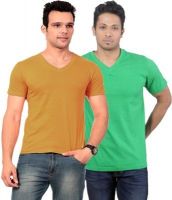 Purple Square Solid Men's V-neck Multicolor T-Shirt(Pack of 2) Purple Square Solid Men's V-neck Multicolor T-Shirt(Pack of 2)