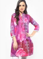 Rain & Rainbow Magenta Printed Kurta