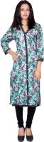 Raysonis Casual Printed Women's Kurti(Green)