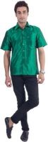 Scot Wilson Men's Solid Casual Green Shirt