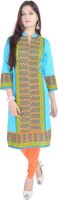 Shop Rajasthan Casual, Formal Chevron, Printed Women's Kurti(Multicolor)
