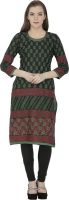 Sohniye Printed Women's Straight Kurta(Black)