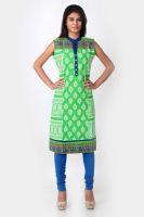 Span Casual Printed Women's Kurti(Yellow)