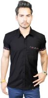 Trendster Men's Solid Casual Black Shirt