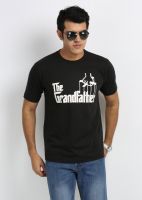 Weardo Printed Men's Round Neck Black T-Shirt