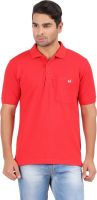 4thneed Solid Men's Polo Neck Red T-Shirt