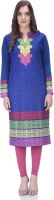 90 West Party Embroidered Women's Kurti(Blue)