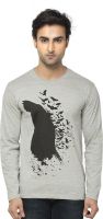 Alan Jones Printed Men's Round Neck Grey T-Shirt