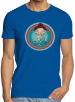 ANGI Graphic Print Men's Round Neck Blue, Dark Blue T-Shirt