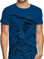 ANGI Graphic Print Men's Round Neck Blue, Dark Blue T-Shirt