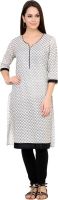 Ankahi Casual Geometric Print Women's Kurti(Black, Grey)