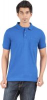 Ap'pulse Solid Men's Polo Neck Blue T-Shirt