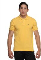 Arrow Sport Solid Men's Polo Neck Yellow T-Shirt