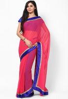 Aum Pink Embroidered Saree