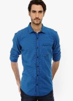 Basics Checks Blue Casual Shirt