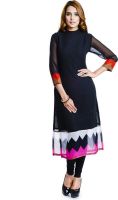 Bebo Casual Solid Women's Kurti(Black)