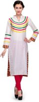Cenizas Casual Solid Women's Kurti(White)