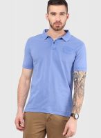 Cherokee Light Blue Solid Polo T-Shirts