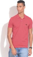 Deer Park Solid Men's Polo Neck Red T-Shirt