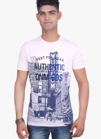 Duke Stardust Cream Printed Round Neck T-Shirts