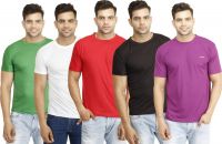 Eprilla Solid Men's Round Neck Black, White, Red, Green, Purple T-Shirt(Pack of 5) Eprilla Solid Men's Round Neck Black, White, Red, Green, Purple T-Shirt(Pack of 5)