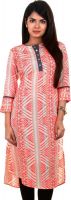 Estyle Casual, Festive, Wedding Printed Women's Kurti(Pink)